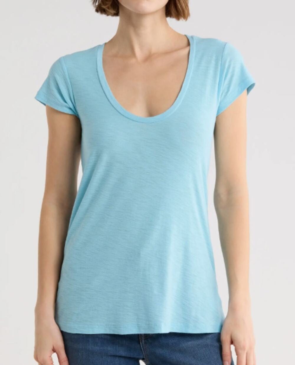 NWT Standard James Perse Light Blue Scoop Neck T-Shirt Women's size 1 / Small